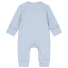 Baby Boys Blue Balloon Motif Ribbed Romper, 3, hi-res
