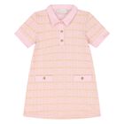Younger Girls Pink & Gold Polo Dress, 2, hi-res