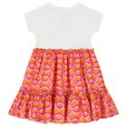 Girls White & Orange Logo Heart Dress, 1, hi-res
