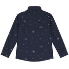 Boys Navy Blue Space Shirt, 1, hi-res