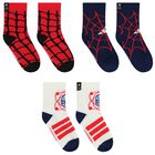 Boys Black & White Marvel Logo Socks ( 3-Pack ), 1, hi-res