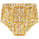 Baby Girls White & Yellow Majolica Dress Set, 1, hi-res