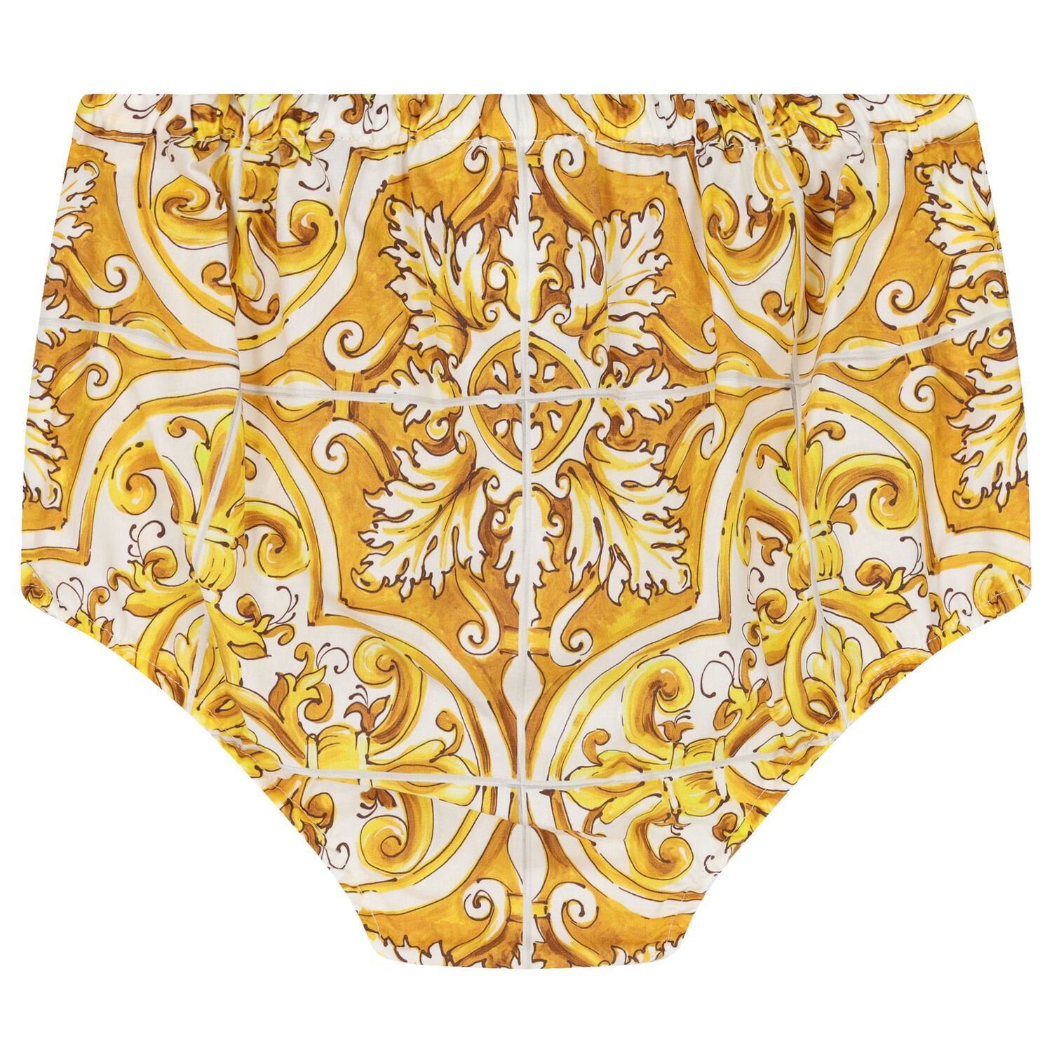 Baby Girls White & Yellow Majolica Dress Set, 1, hi-res