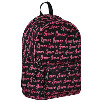 Girls Black & Pink Logo Backpack