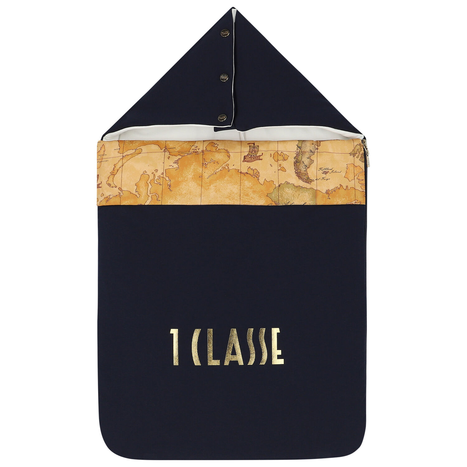 Navy Blue & Beige Geo Map Baby Nest, 1, hi-res