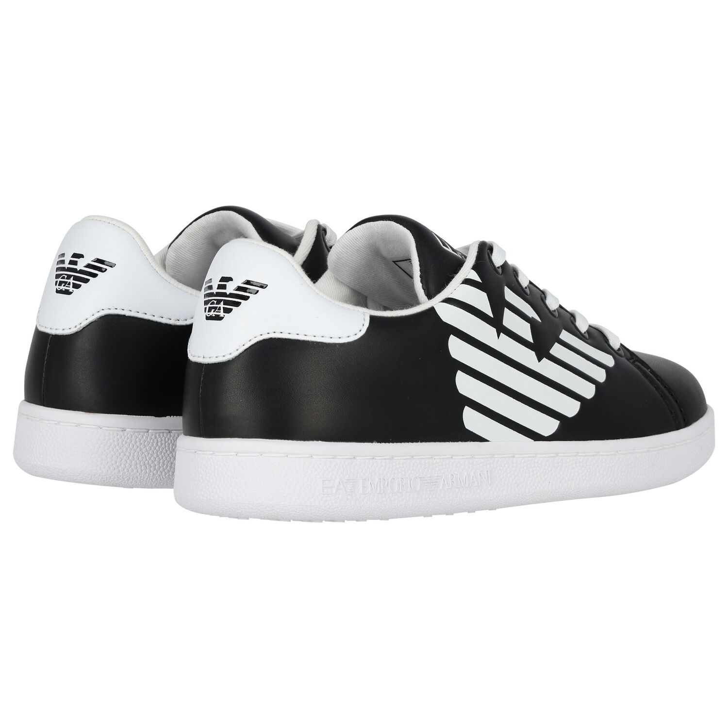 Black Logo Trainers, 1, hi-res