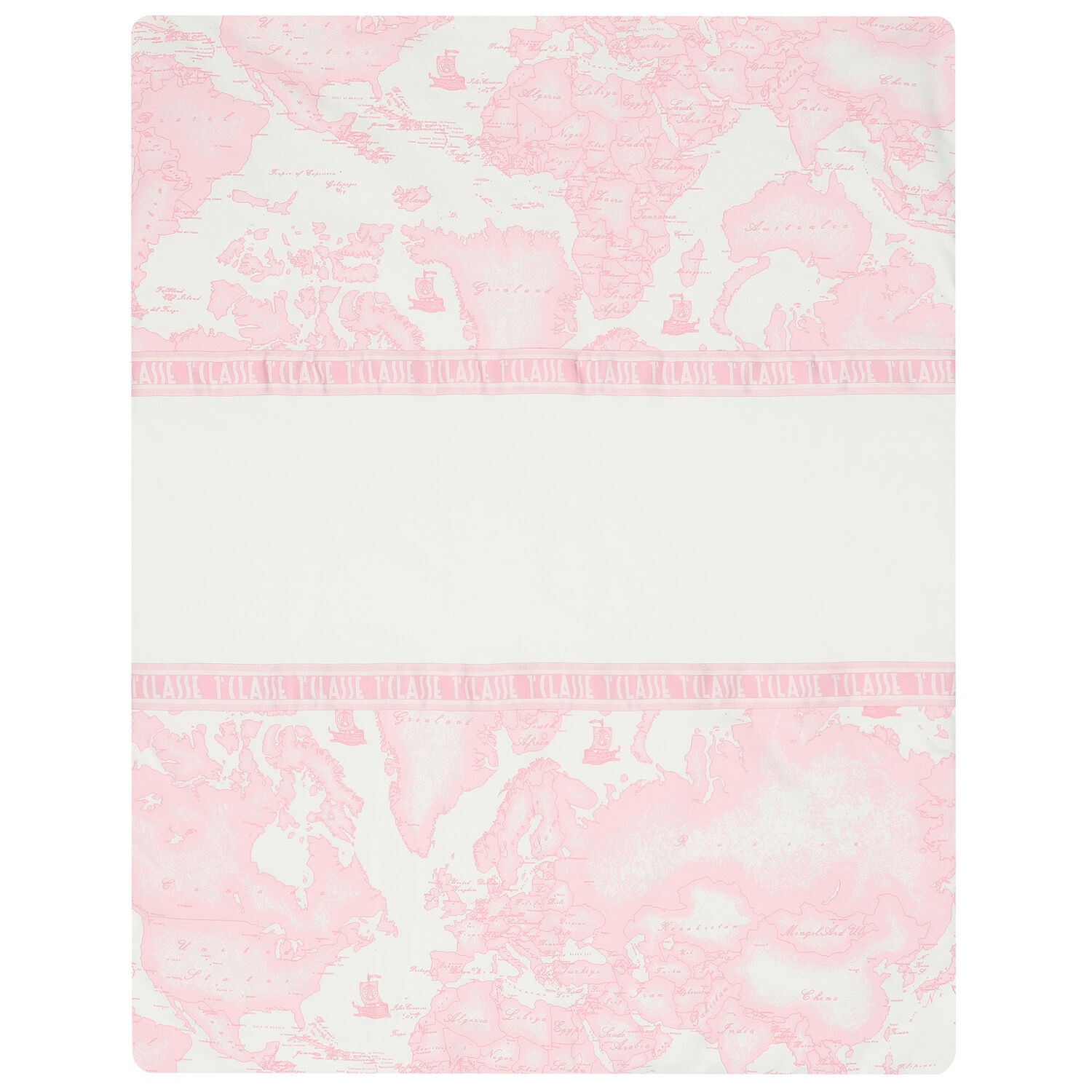 Ivory & Pink Geo Map Logo Blanket, 1, hi-res