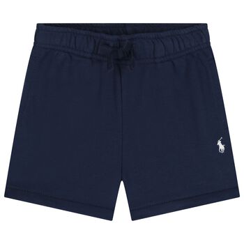 Baby Boys Navy Blue Logo Shorts