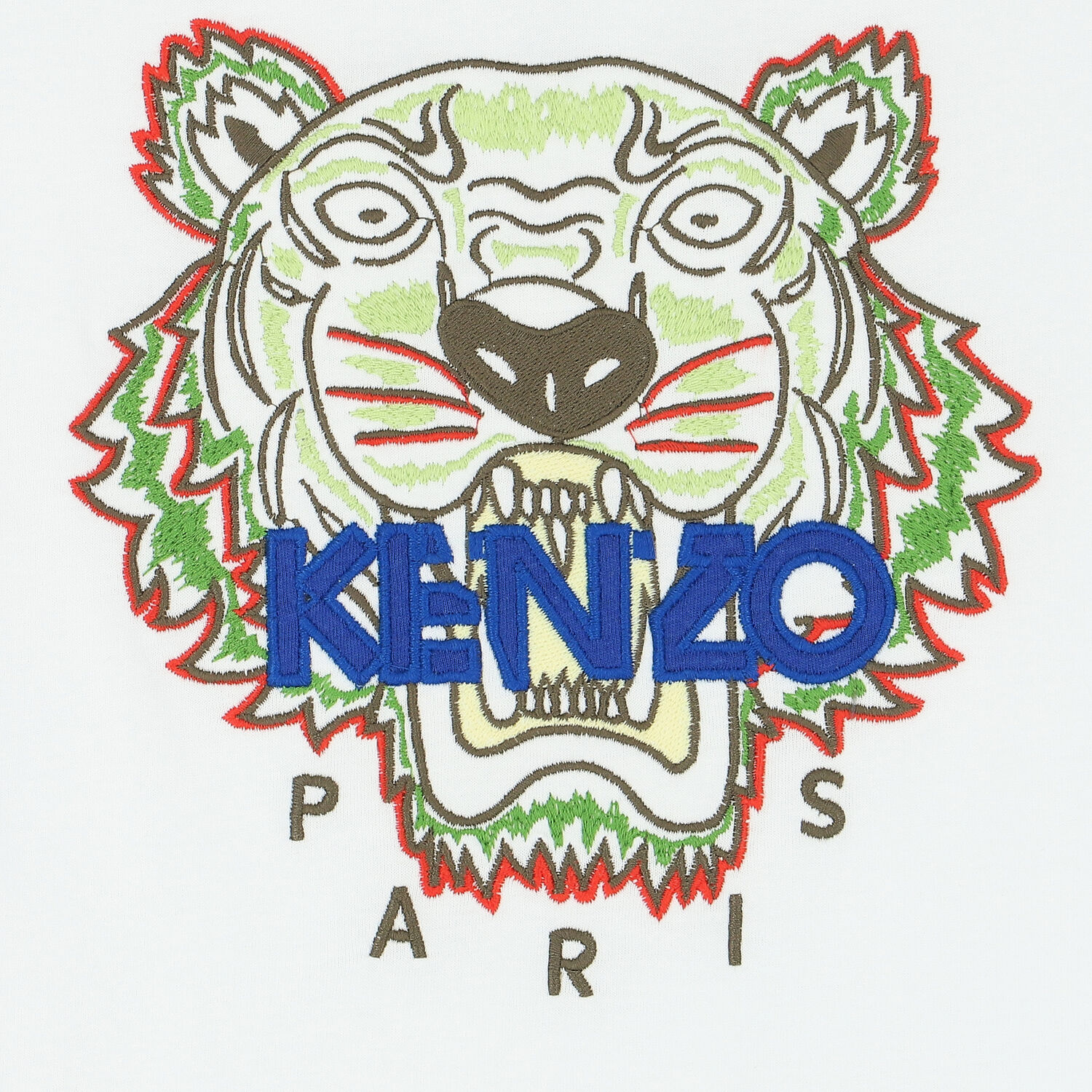 Boys White Embroidered Tiger Logo T-Shirt, 1, hi-res