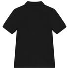 Boys Black Logo Polo Shirt, 5, hi-res