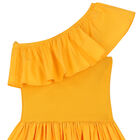 Girls Yellow Ruffled Dress, 1, hi-res