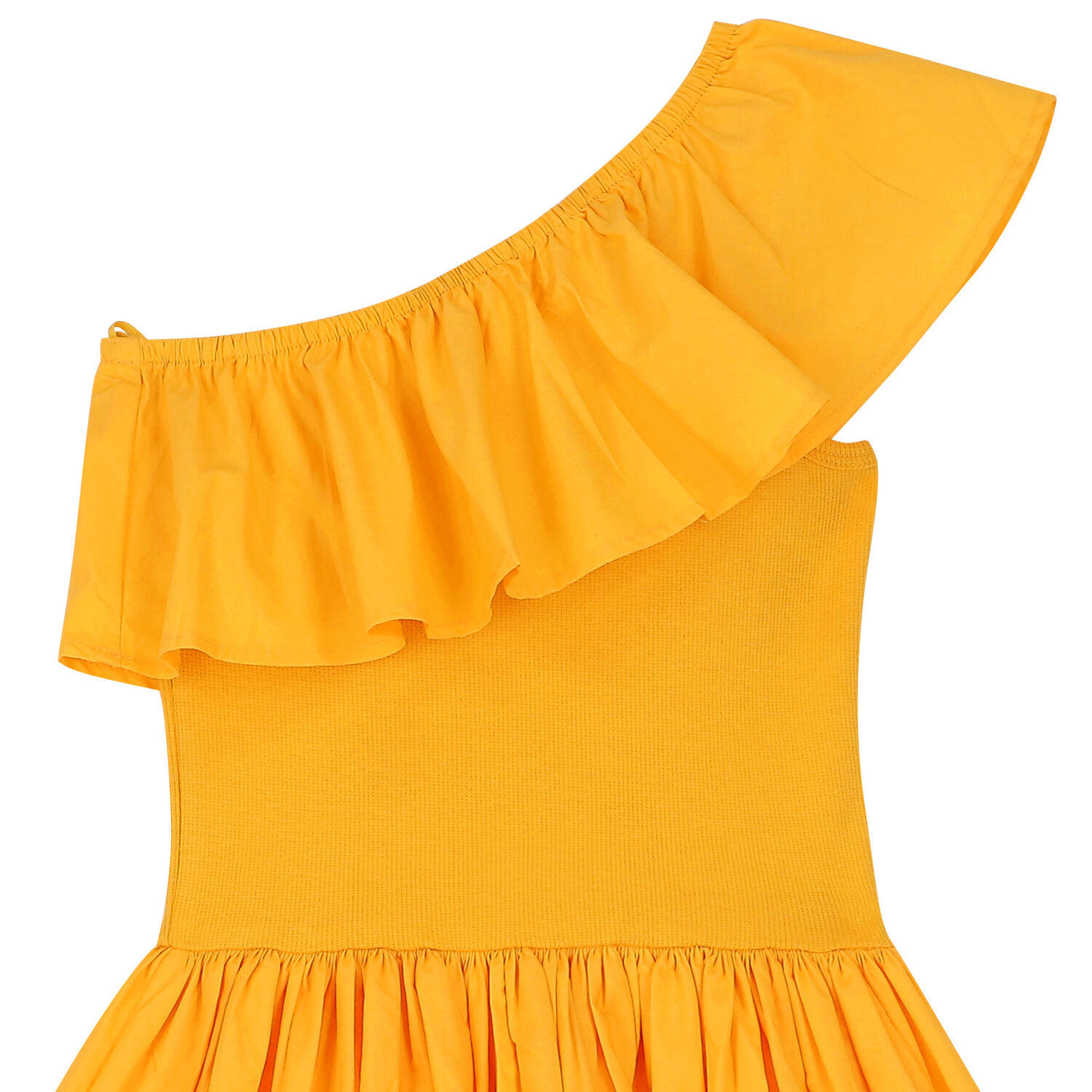 Girls Yellow Ruffled Dress, 1, hi-res