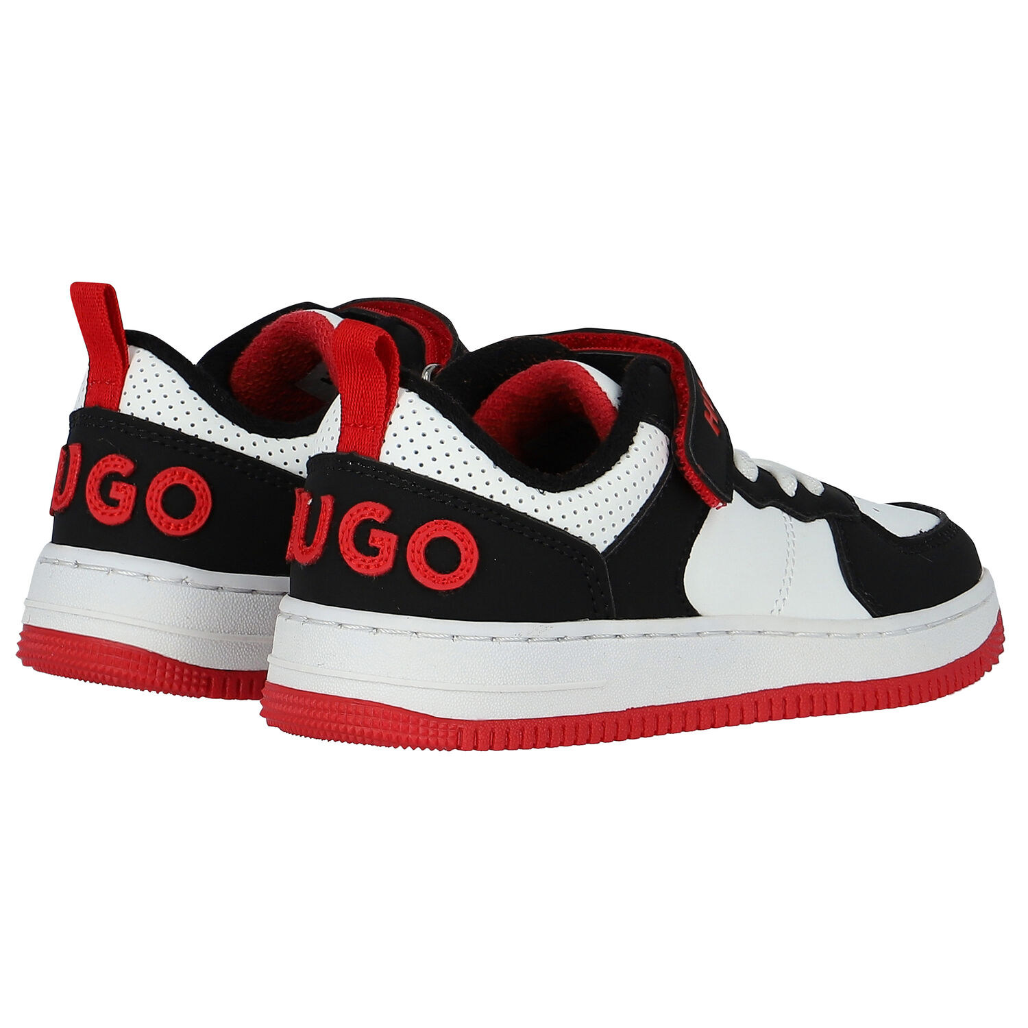 Boys Black & White Logo Trainers, 1, hi-res image number null