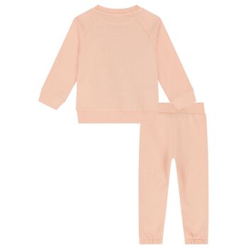 Younger Girls Pink Logo Tracksuit