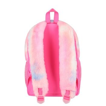 Girls Fluffy Pink Faux Fur Backpack