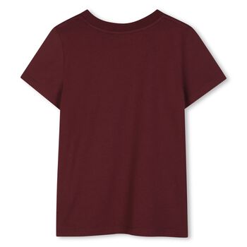Girls Mini Me Burgundy Logo T-Shirt