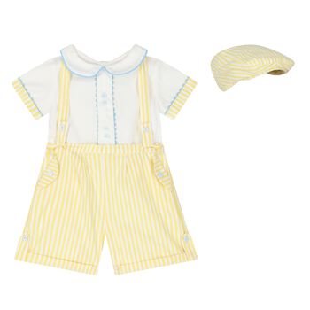 Beau Kid Baby Boys White & Yellow Shorts Set, 1 Baby Boys White & Yellow Shorts Set