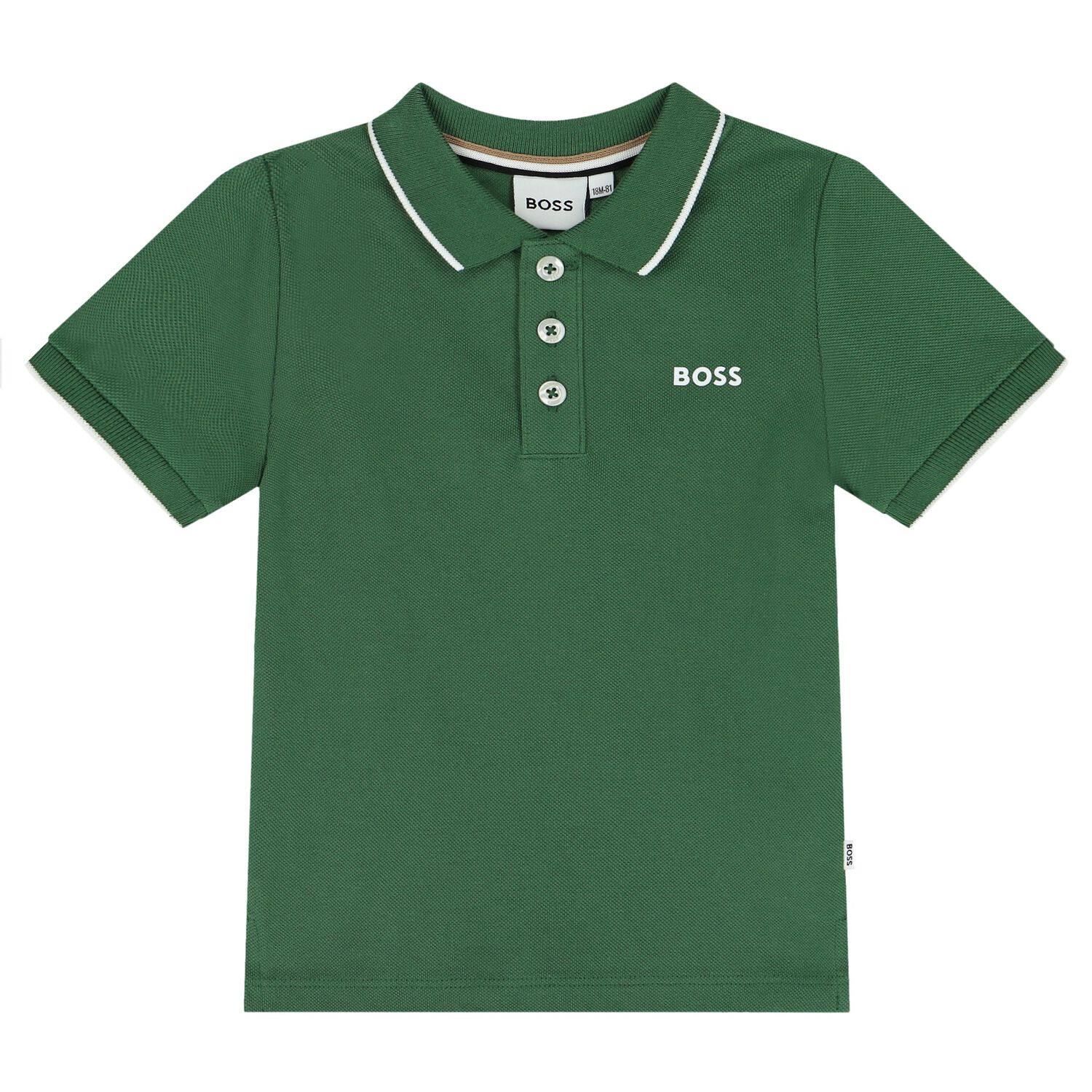 Younger Boys Green Logo Polo Shirt, 2, hi-res image number null