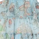 Girls Blue Chiffon Tiered Dress, 1, hi-res