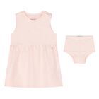 Younger Girls Pink Jersey Dress, 1, hi-res