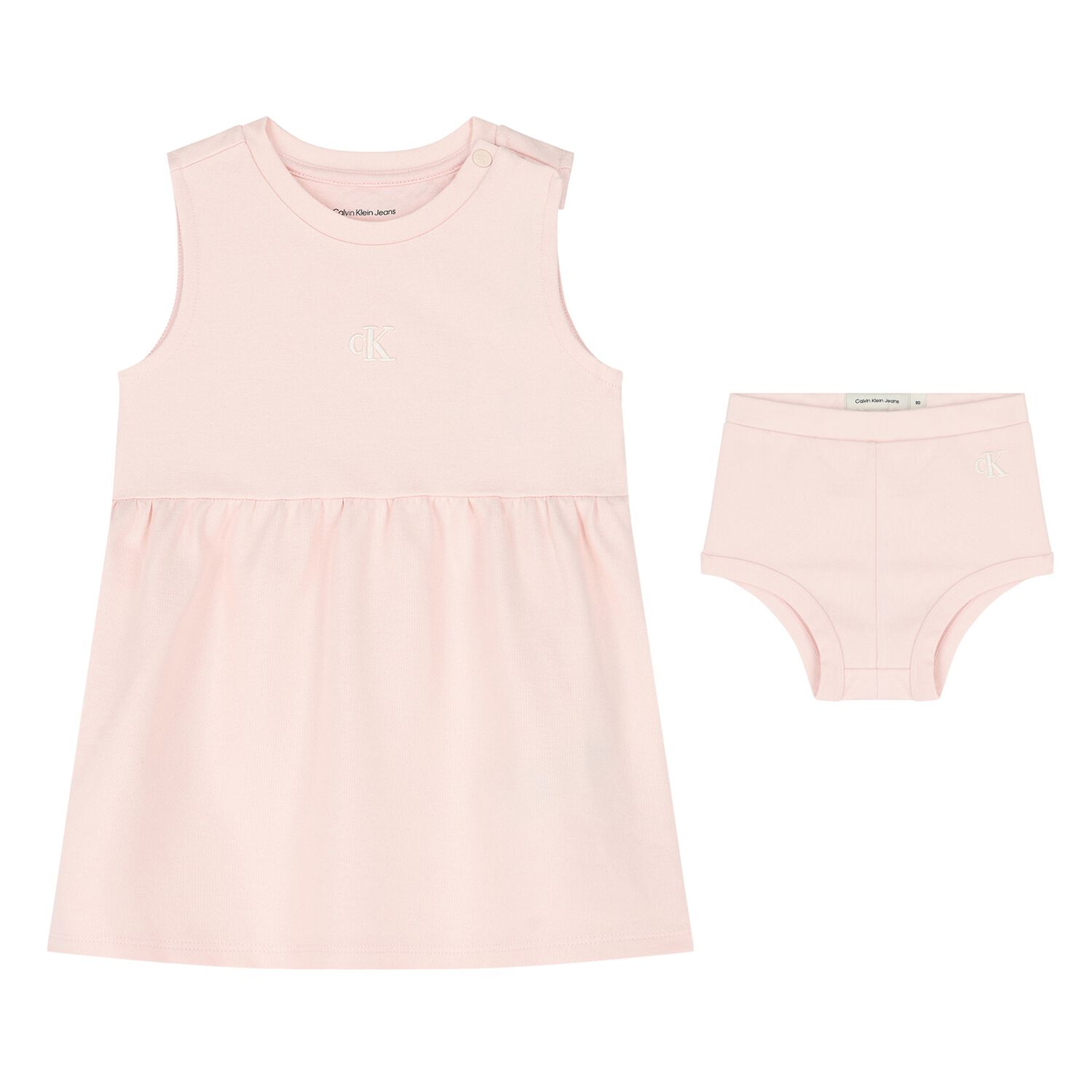 Younger Girls Pink Jersey Dress, 1, hi-res