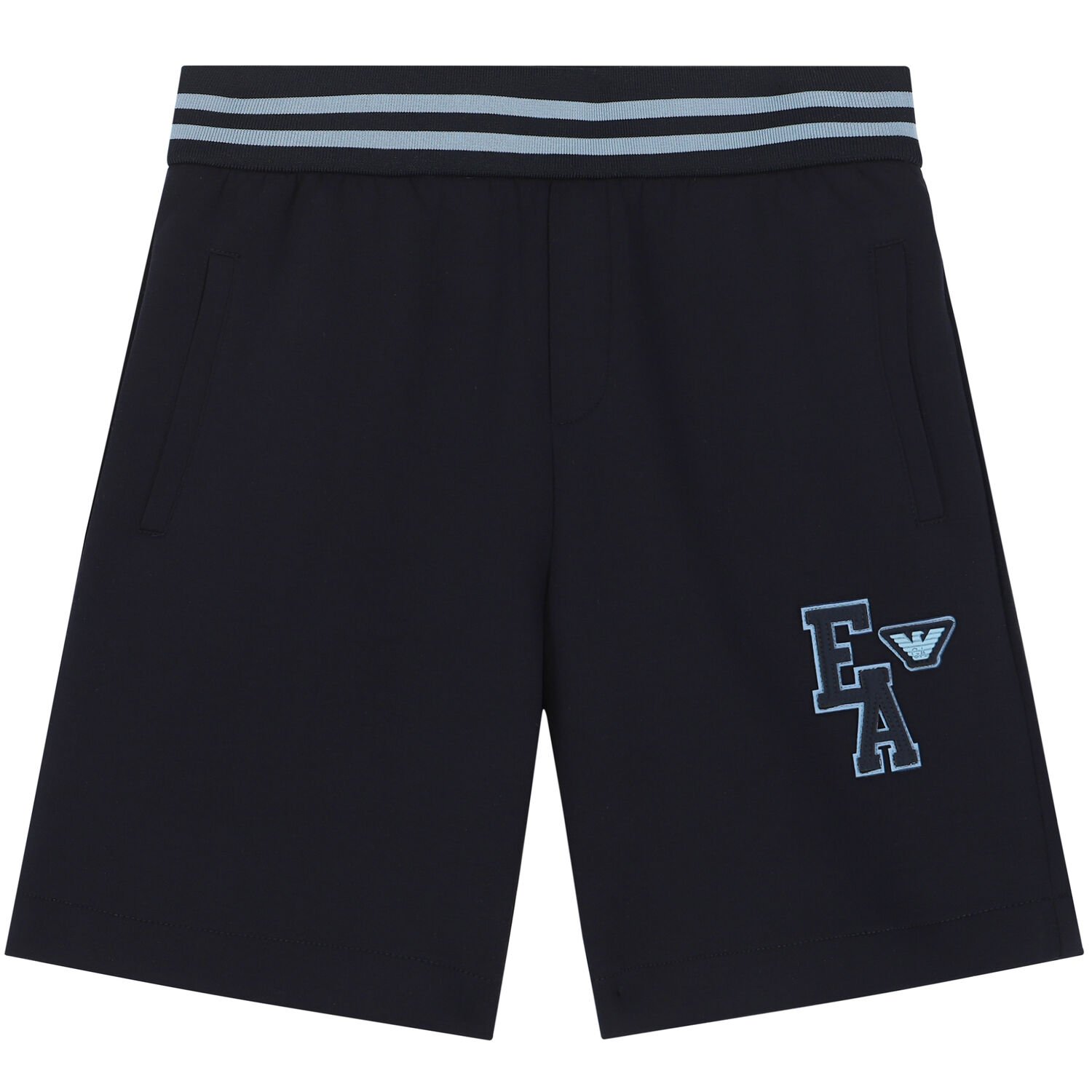 Boys Navy Logo Shorts, 1, hi-res