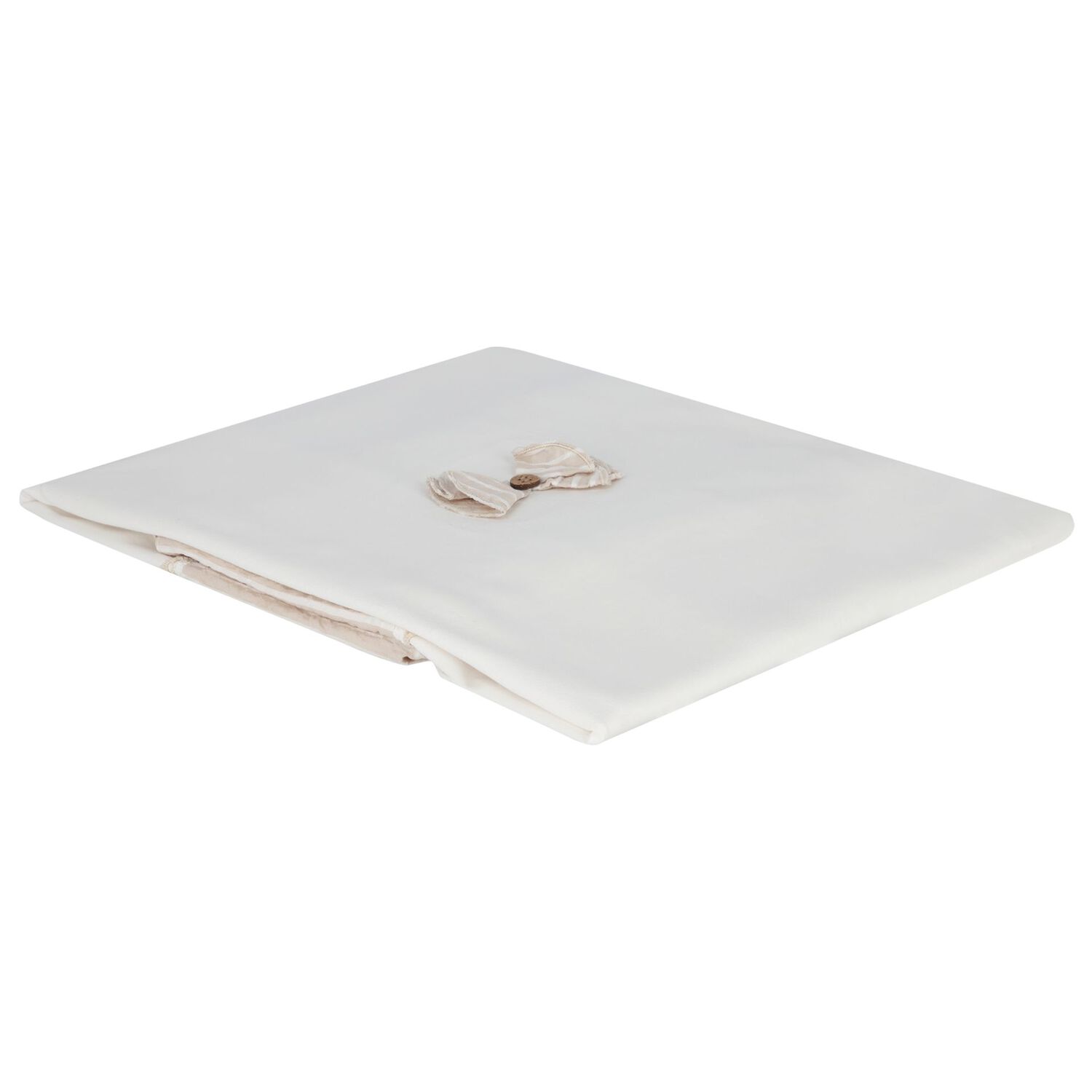 Baby Girls White & Beige Bow Baby Blanket, 1, hi-res