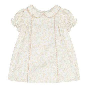 Baby Girls Ivory & Beige Floral Dress
