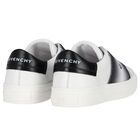 White & Black Logo Trainers, 1, hi-res