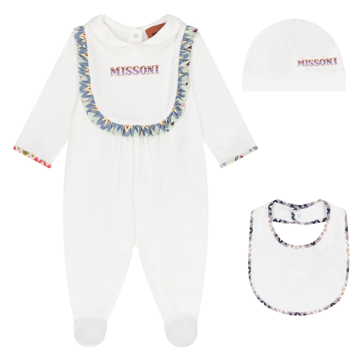 Baby Girls White Logo Babygrow Gift Set, 1, hi-res