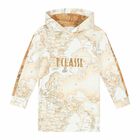 Girls Beige Geo Map Logo Dress, 1, hi-res