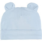 Baby Boys Blue Teddy Hat, 1, hi-res
