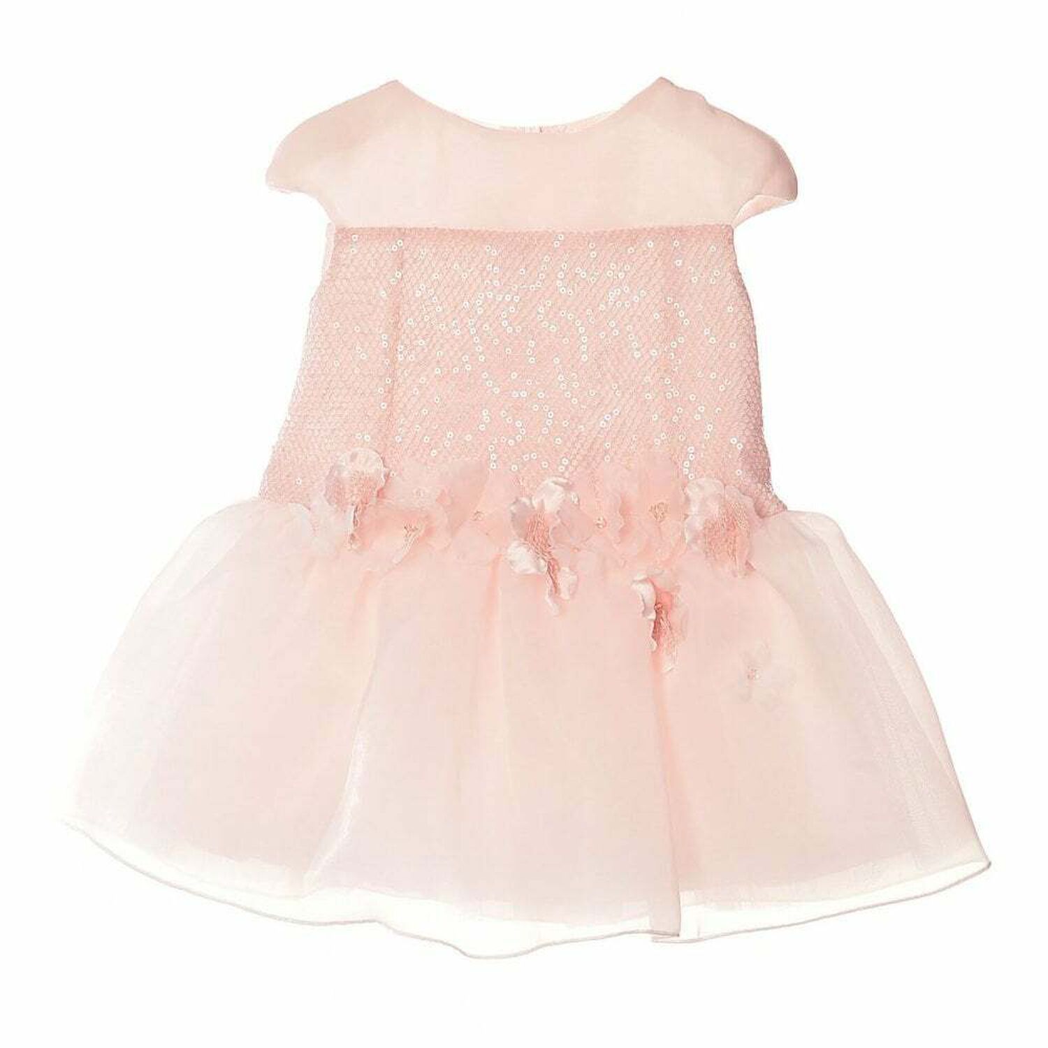 Girls Pink Organza Dress, 1, hi-res