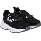 Black & Silver Logo Trainers, 1, hi-res