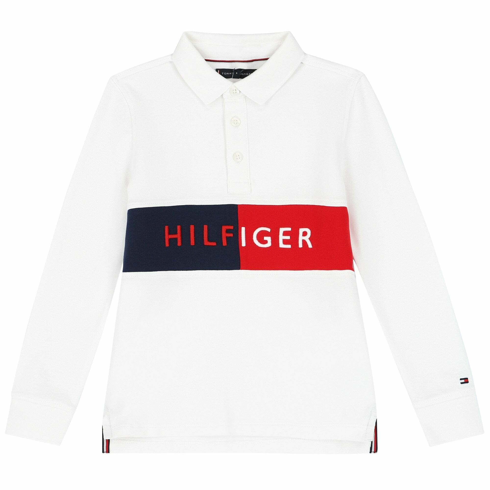 Tommy Hilfiger Boys White Logo Polo Shirt Junior Couture UK