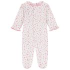 Baby Girls White & Pink Rose Renaissance Babygrow, 1, hi-res