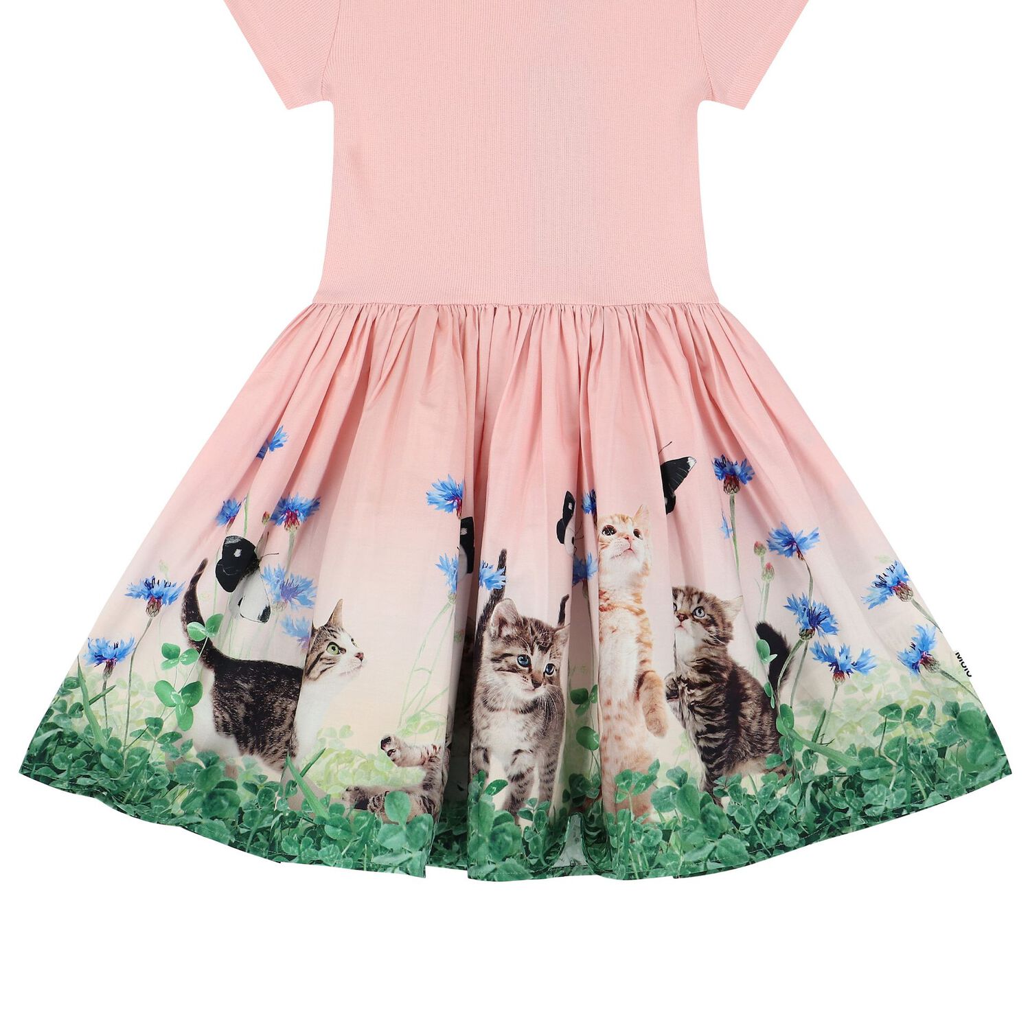 Girls Pink Kitten Dress, 1, hi-res