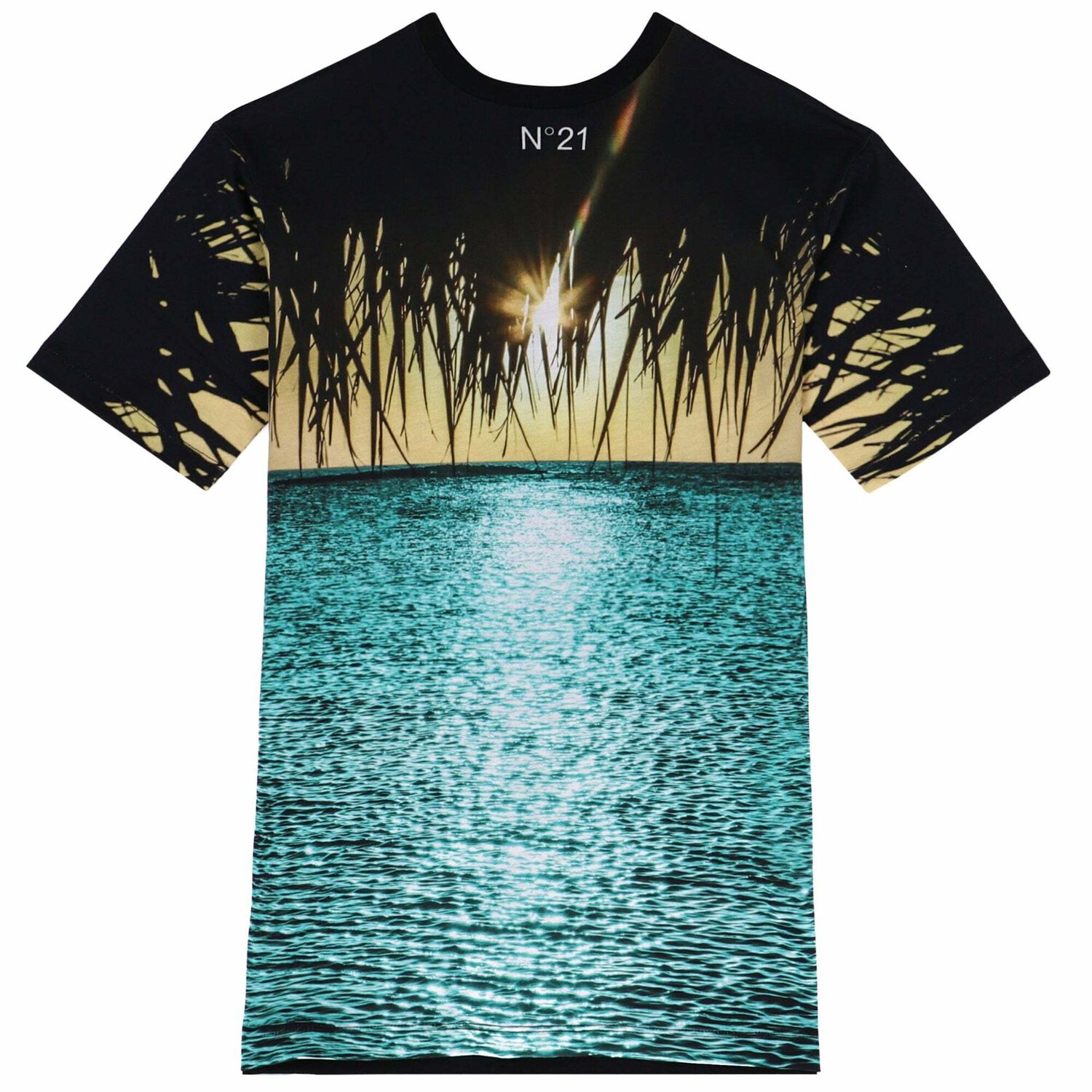 Girls Beach Print T-Shirt Dress, 1, hi-res image number null