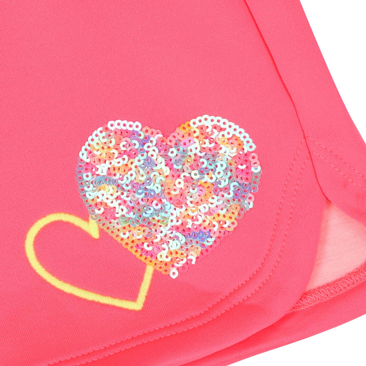 Girls Pink Heart Shorts, 1, hi-res