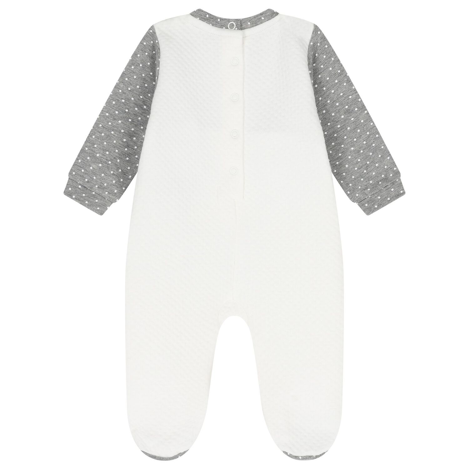 Baby Girls Grey & Ivory Babygrow, 1, hi-res