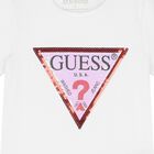 Girls White Logo Sequin T-Shirt, 3, hi-res