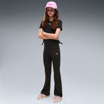 Girls Black Logo Leggings