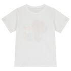 Girls White Heart & Flower T-Shirt, 1, hi-res