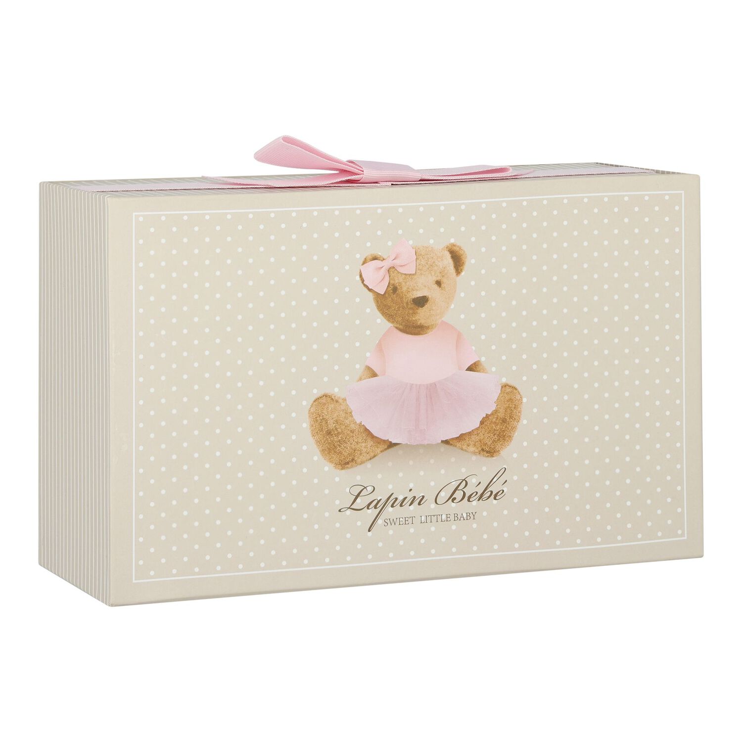 Baby Girls Pink Bow Babygrow, 1, hi-res