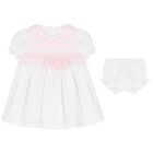 Baby Girls White & Pink Dress Set, 1, hi-res
