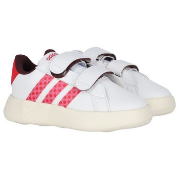 Girls White & Pink Grand Court Bubblecomfy Minnie Trainers