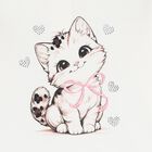 Girls Ivory Cat Long Sleeve Top, 1, hi-res