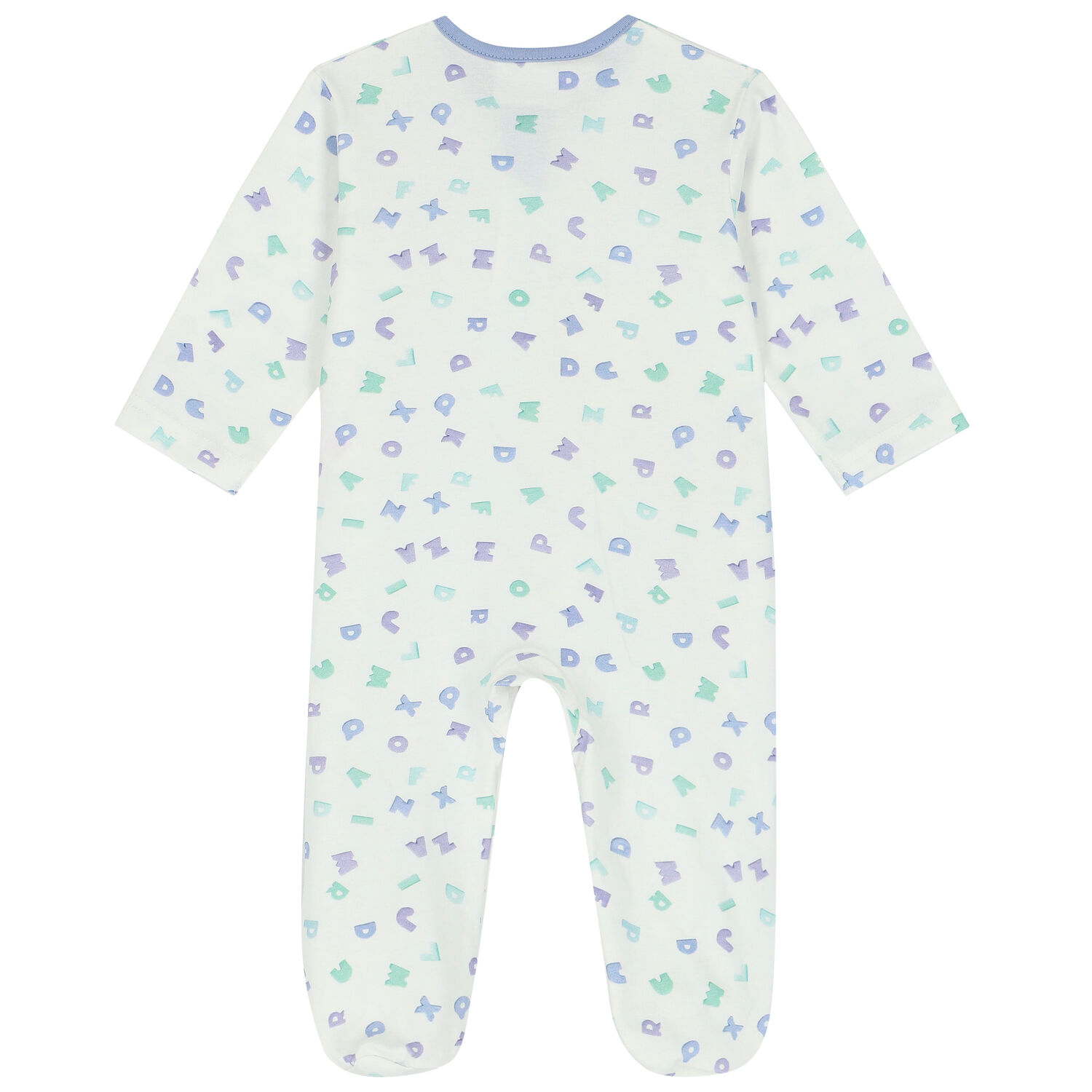 Baby Boys Ivory & Blue Letters Babygrow, 2, hi-res image number null