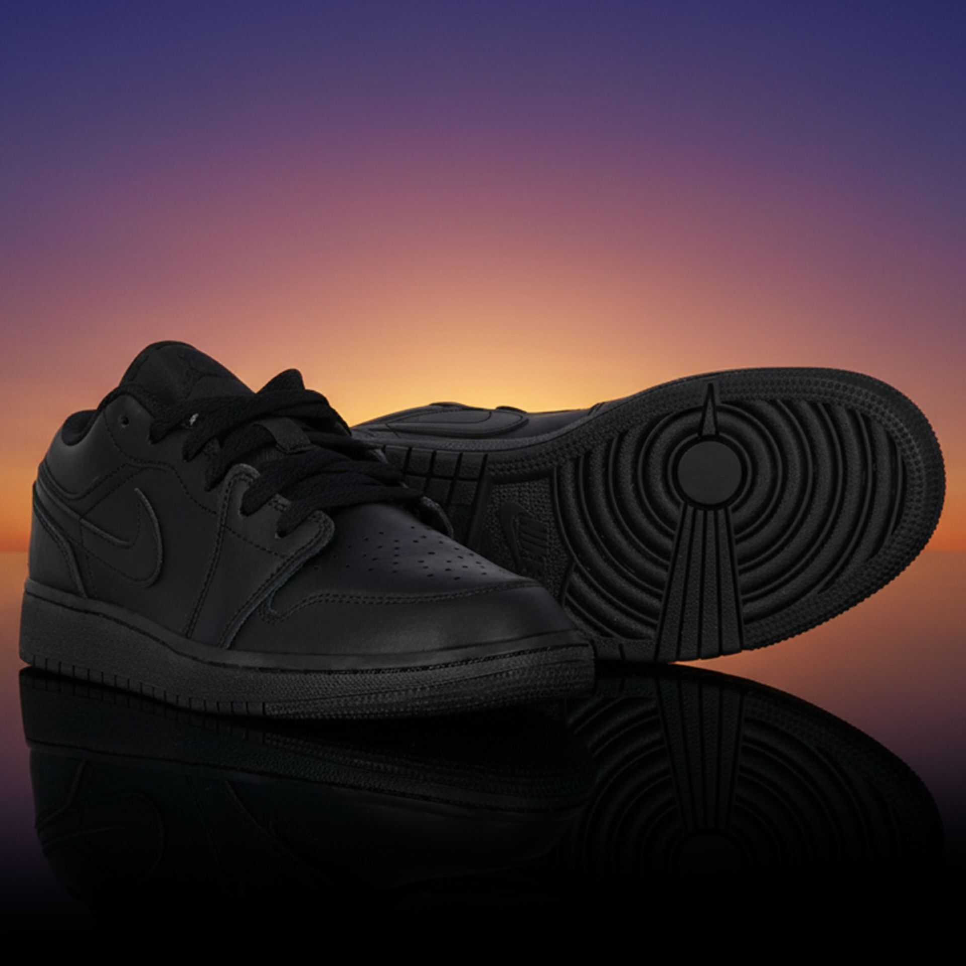 Nike Kids Black Air Jordan 1 Low Trainers | Junior Couture UK