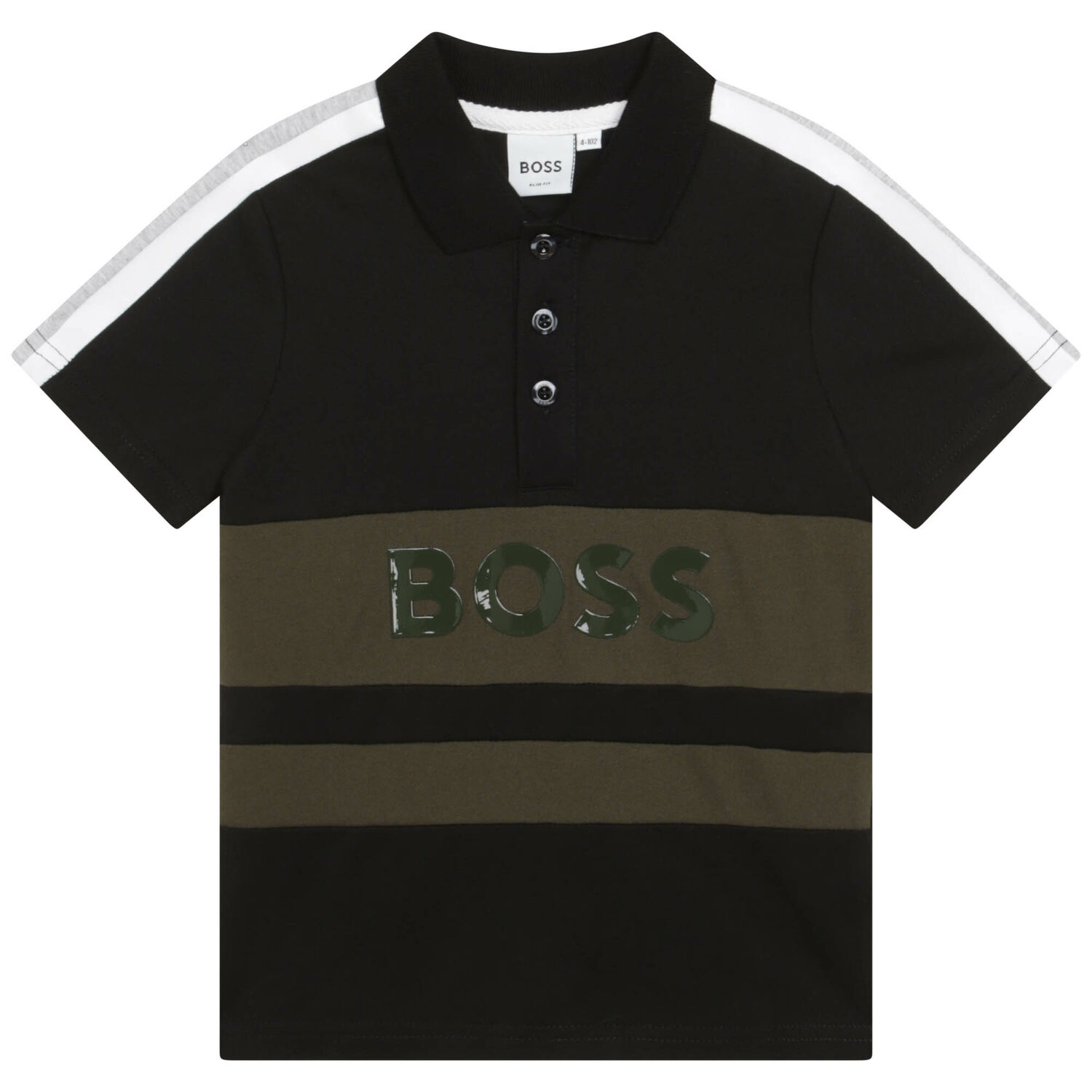 Boys Black Logo Polo Shirt, 1, hi-res image number null